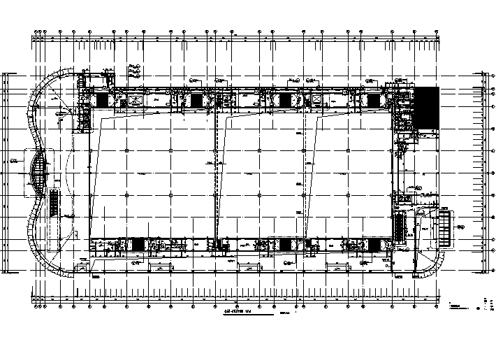 [上海]高层框架剪力墙结构商业办公综合楼建筑施工图-高层框架剪力墙结构商业办公综合楼建筑平面图
