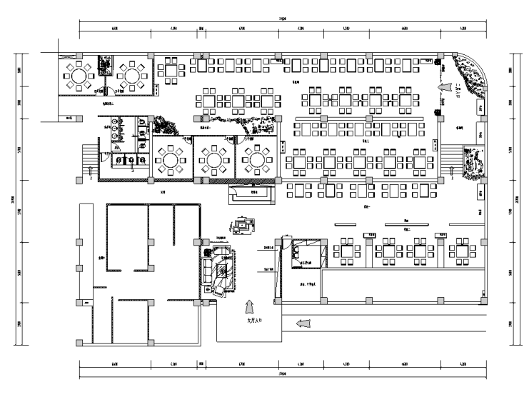 火锅店CAD设计图资料下载-[重庆]新中式风格火锅店室内装修施工图