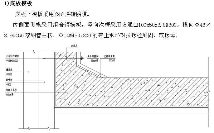 [深圳]道路改造工程创优规划方案（124页）-底板模板大样图