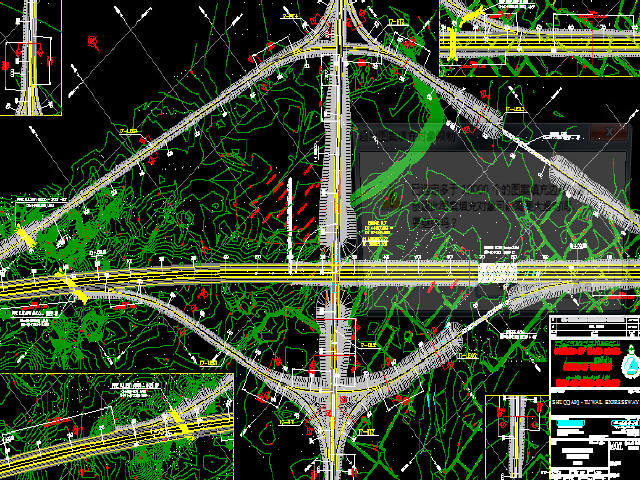 公路交通科技英文版资料下载-沙特阿拉伯高速公路工程CAD图纸（纯英文版）