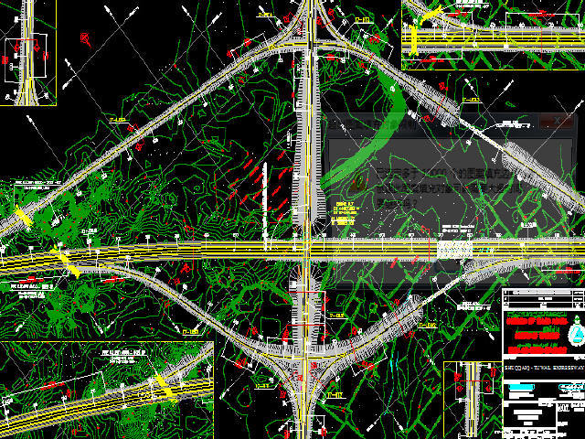 沙特阿拉伯高速公路工程CAD图纸（纯英文版）-互通图