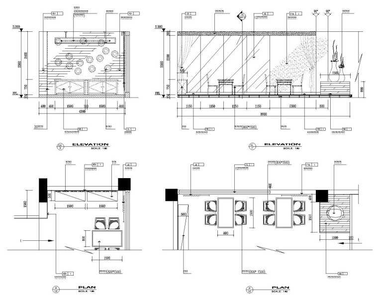 [长沙]现代简约风格主题餐厅装修施工图-立面图2