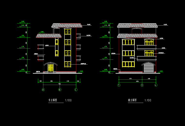 300平独栋别墅CAD资料下载-四层建筑别墅方案设计（包含CAD）