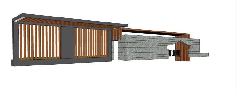 木质廊架3d模型资料下载-中式亭子廊架SU模型设计