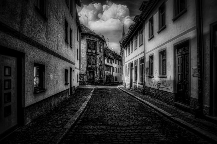 工程施工图识图教程-erfurt-black-and-white-hdr-road-163721