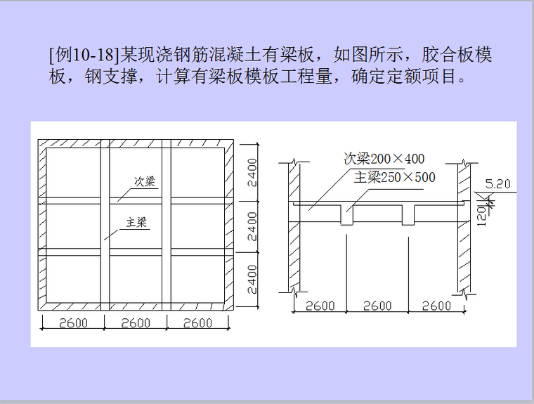 模板工程量计算方法-有梁板模板工程量