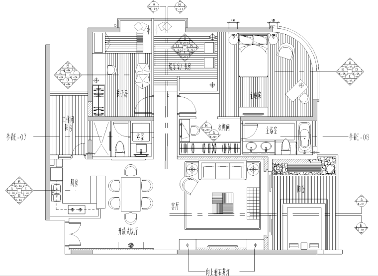 泰式室内风格资料下载-[广东]新派泰式风格珠海丽景湾样板间施工图