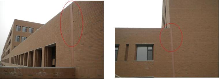 [QC成果]提高外檐面砖排砖施工质量PPT（44页）-超长的外檐贴砖衔接处竖砖贯通效果