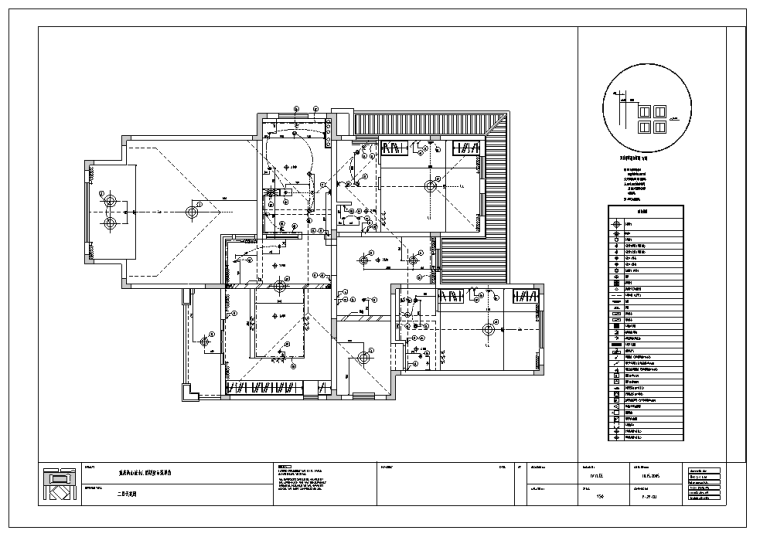 重庆高山流水别墅样板房室内设计完整施工图纸-二层天花图