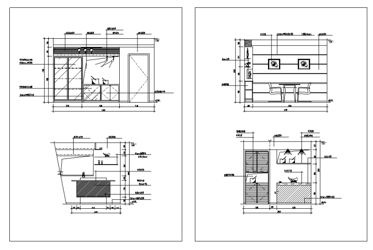 餐厅立面图库CAD资料下载-餐厅经典分空间CAD立面图库