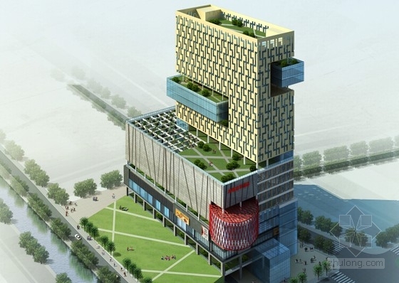 二十一层高层宾馆资料下载-21层新颖造型酒店建筑设计方案文本
