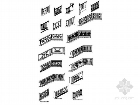 各式装饰品及楼梯栏杆CAD图块下载 