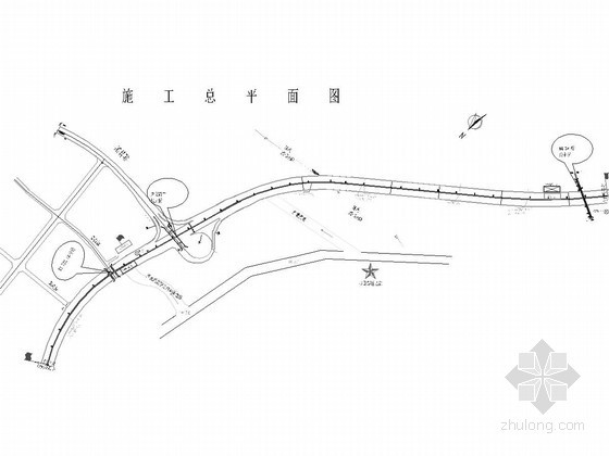 [贵州]城市快速路工程项目管理策划书71页（路桥涵）-总体平面图 