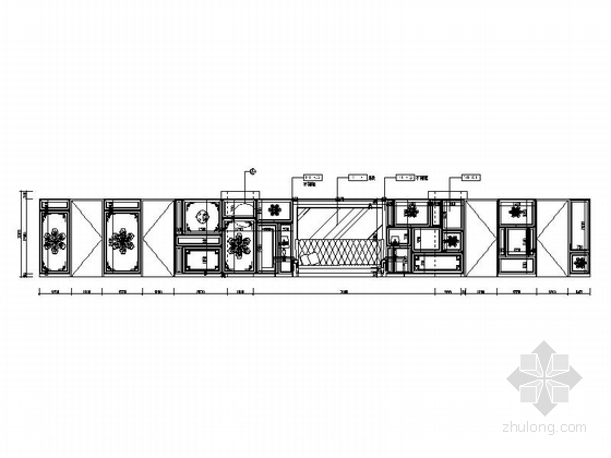 [浙江]高级娱乐会所Ktv室内装修施工图（含实景）三层过道立面图