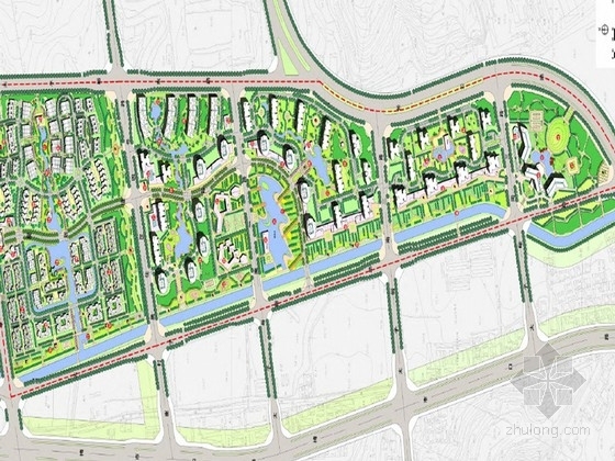 生态中式居住区景观案例资料下载-[北京]新都市主义滨河生态居住区景观规划设计方案