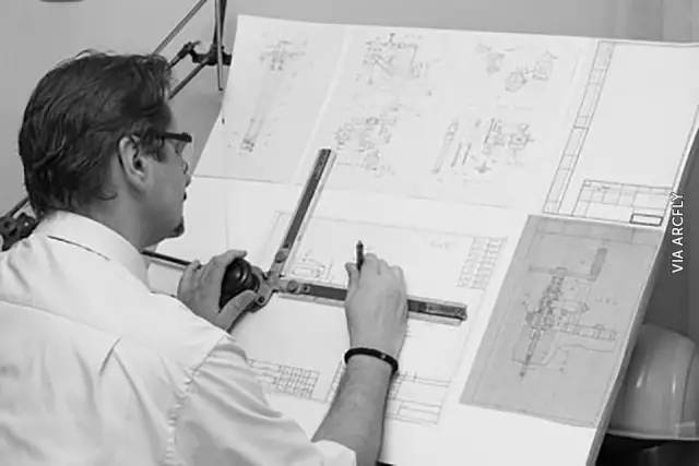 建筑图纸字体cad资料下载-没有CAD的年代，施工图从哪里来？