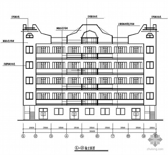 5层学校宿舍楼施工图资料下载-某5层宿舍楼结构建筑施工图