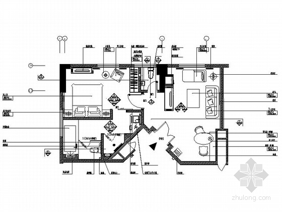 重庆酒店室内设计方案资料下载-[重庆]现代简约四星级酒店行政套房室内设计施工图