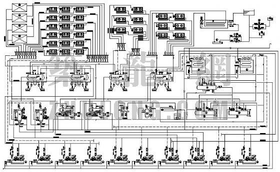 大型冷藏库施工图纸资料下载-某大型冷库制冷原理图