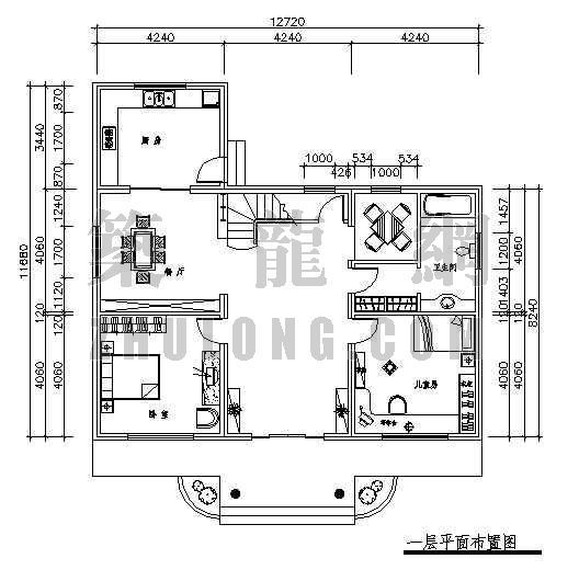 二层别墅户型CAD图资料下载-二层别墅户型图