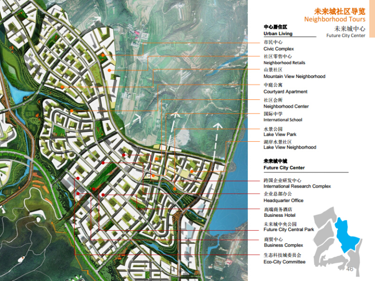 [辽宁]生态科技未来城景观概念规划-分区平面图