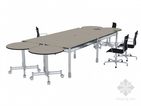 会议桌模型3d资料下载-组合会议桌3D模型下载