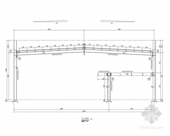 32米跨建筑结构资料下载-[海南]32米跨门式刚架，独基厂房结构施工图