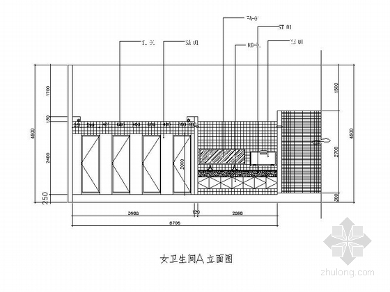 [江苏]质朴悠闲又宁静的西餐厅室内施工图（含汇报方案）-质朴悠闲又宁静的西餐厅室内施工图（含汇报方案）立面图