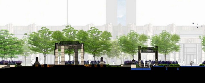 [广州]欧式风格高档居住区二期林商业街示范区景观设计方案-立面图