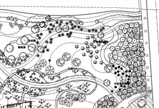江苏溧阳某公园二期绿化平面图- 