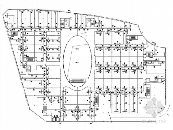 [广东]建材商贸城空调系统设计施工图（CAV系统 VAV系统）-水管平面 