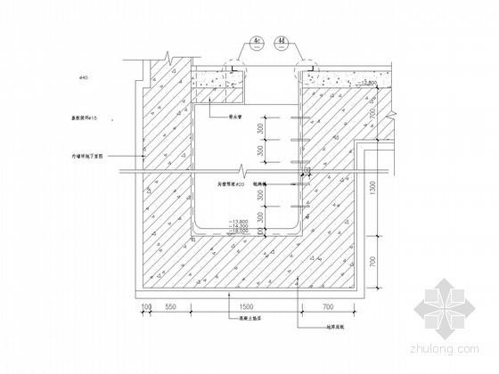 办公楼CAD图块下载资料下载-[广东]53层超高层办公楼集水坑大样图