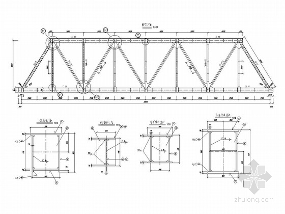 下承式钢桁架施工方案资料下载-1-40米下承式简支钢桁梁桥设计套图（73张 含引桥设计）