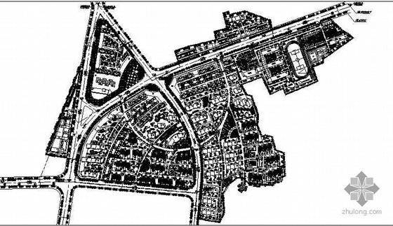 小镇规划平面图cad资料下载-某小区规划总平面图
