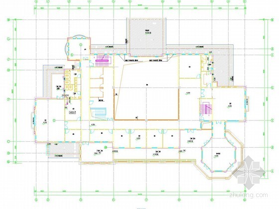 [河南]多层商业建筑通风及防排烟系统设计施工图（大院设计）-二层通风平面图 