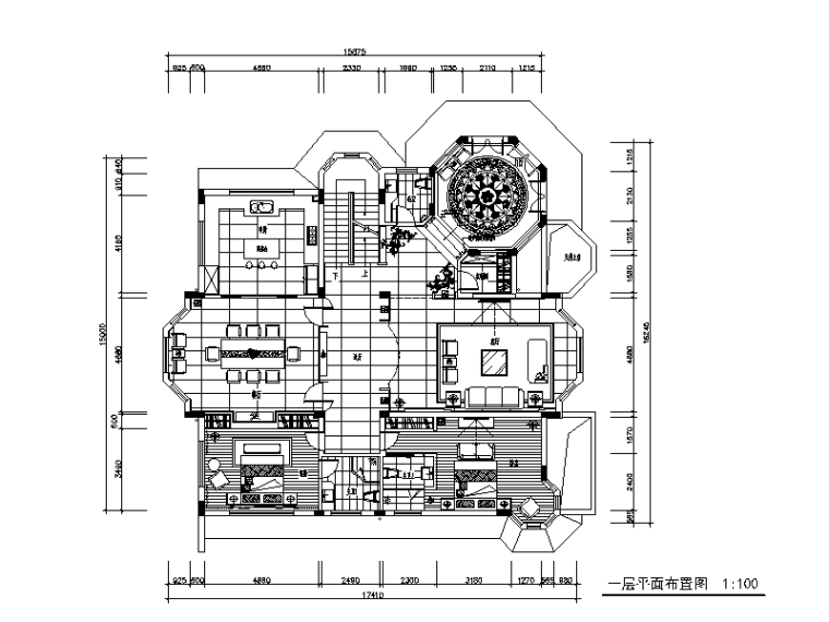 中式风格大厅效果图资料下载-中式风格别墅设计施工图（含效果图）