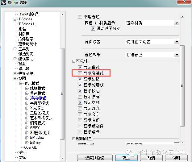 Rhino中类似SU显示模式的调整方法_14