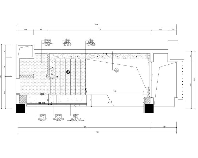 [贵州]LOFT--贵阳俊发办公样板间施工图+效果图-天花布置图