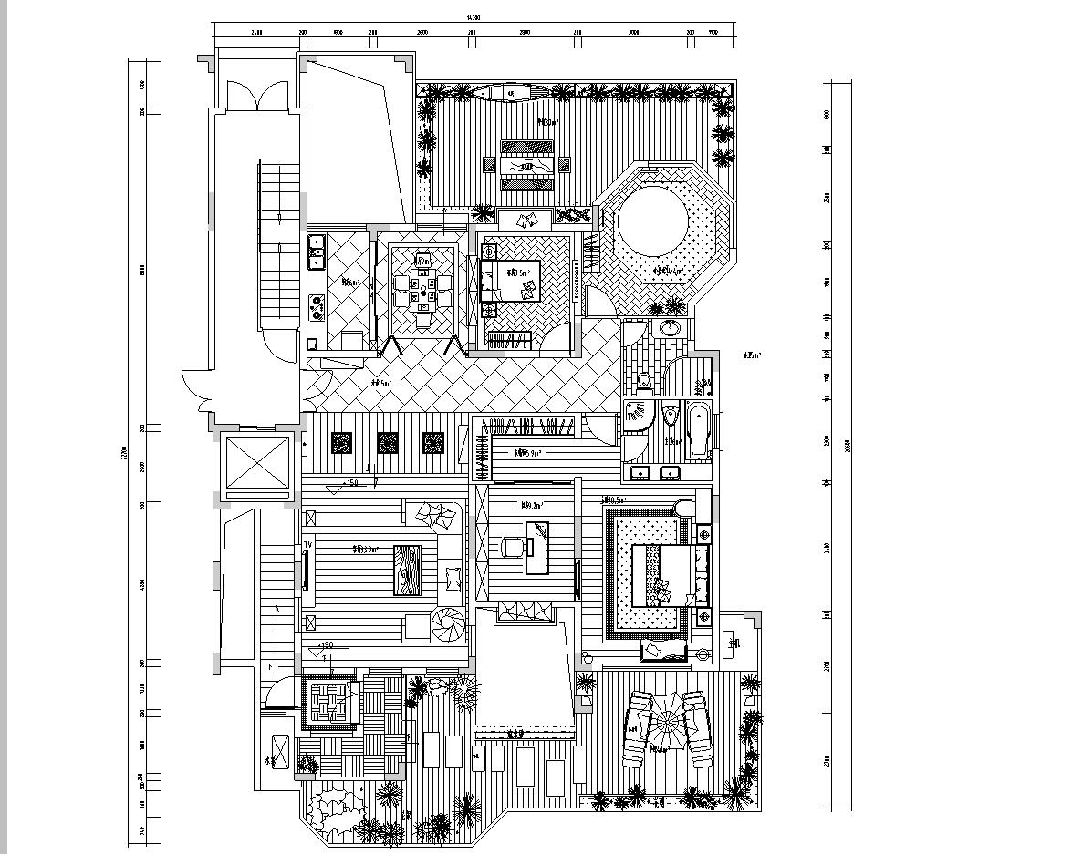 室内居住空间cad资料下载-东南亚风格居住区室内施工图设计(cad 效果