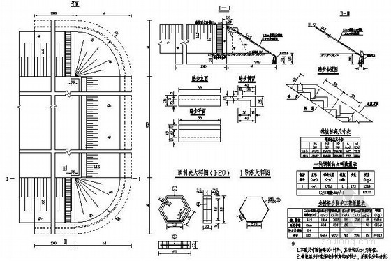 锥坡CAD资料下载-分离式立交桥桥台锥坡一般构造图