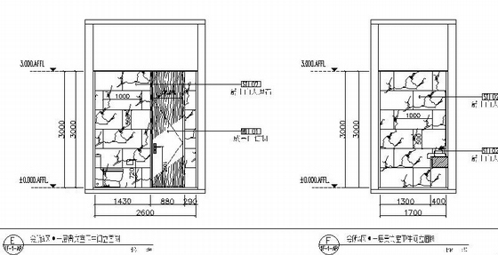 [重庆]新中式风格会所公共区域室内装修施工图（含效果）-卫生间立面