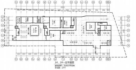 [上海]传统中式风格养老院建筑设计方案文本（含CAD）-传统中式风格养老院各层平面图