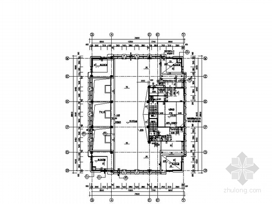 [江苏]25层现代风格行政办公楼单体建筑施工图（知名设计院）-25层现代风格行政办公楼单体建筑平面图