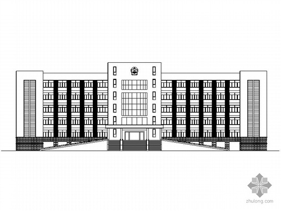8层办公楼设计效果图资料下载-[江苏]某政府五层办公楼建筑施工图、效果图