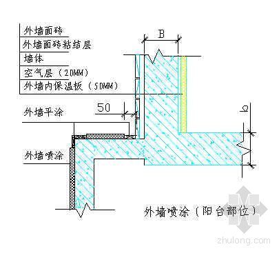 某工程外墙涂料构造详图