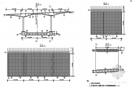 三跨波形钢腹板预应力混凝土连续箱梁桥施工图262页（集多国规范）-左幅箱梁右边跨10节段段钢筋构造图