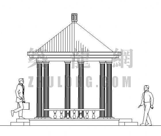 鲁派六角亭古建施工图资料下载-欧式六角亭施工图