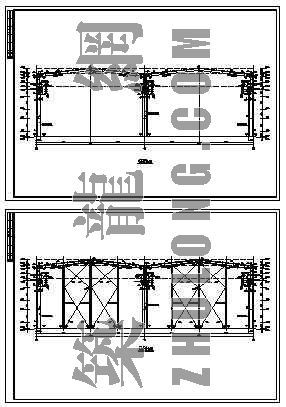50m支架桥梁设计图纸资料下载-50M带吊车钢结构