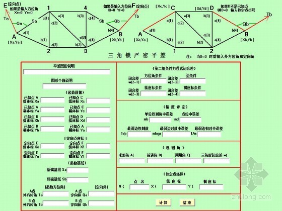 测量平差 survey adjustment资料下载-三角锁严密平差计算软件