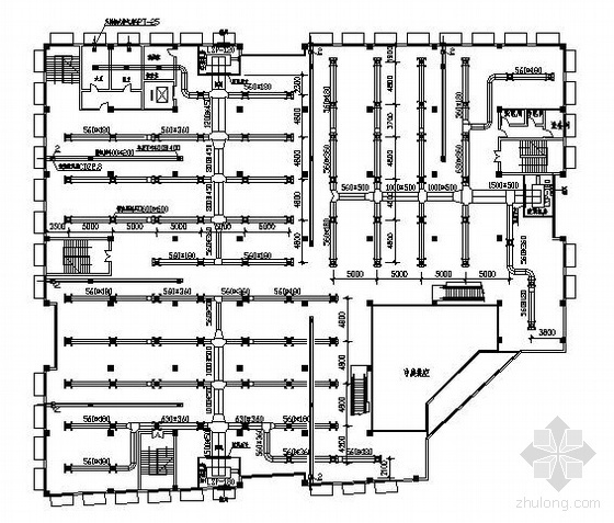 商场综合大楼平面图资料下载-某商场空调平面图